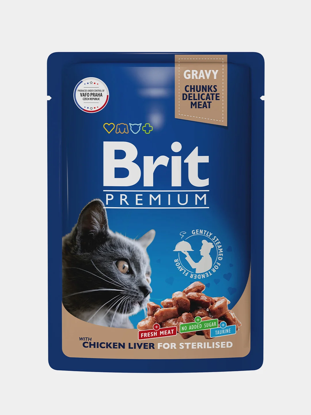Корм влажный Brit Premium для стерилизованных кошек, куриная печень в соусе, 85 г *14шт