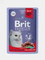 Корм влажный Brit Premium для стерилизованных кошек, мясное ассорти в желе, 85 г *14шт