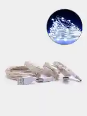 Белый гирлянда медная светодиодная LED, USB питание