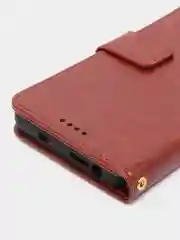 Коричневый кожаный PU чехол-книжка Xiaomi Redmi Note 11 / Redmi Note 11S