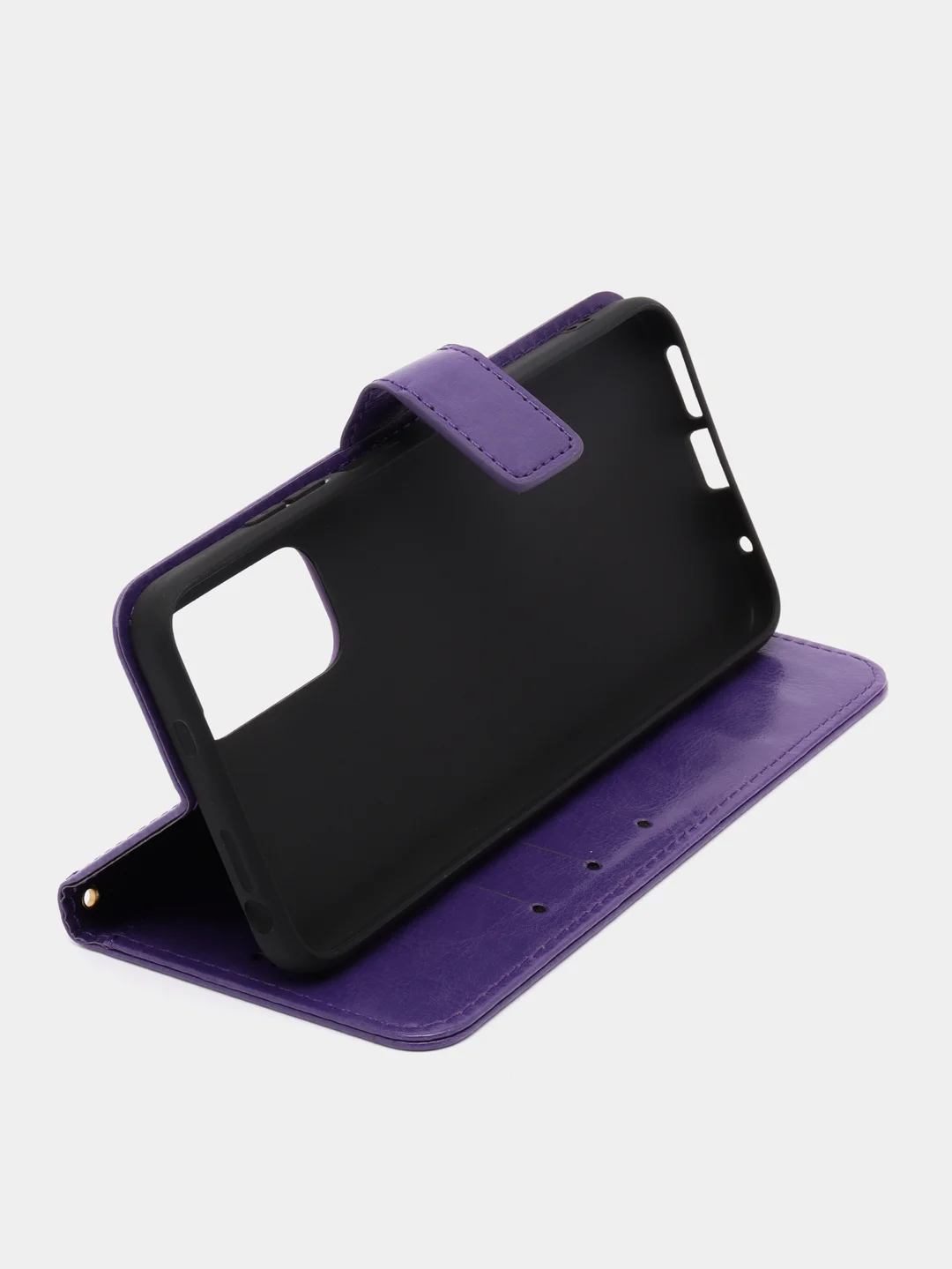 Фиолетовый кожаный PU чехол-книжка Xiaomi Redmi Note 11 / Redmi Note 11S