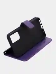 Фиолетовый кожаный PU чехол-книжка Xiaomi Redmi Note 11 / Redmi Note 11S