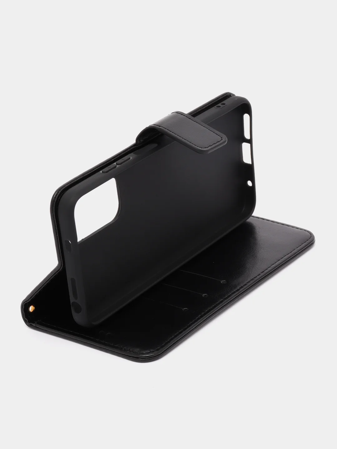 Черный кожаный PU чехол-книжка Xiaomi Redmi Note 11 / Redmi Note 11S