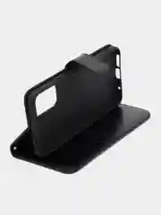 Черный кожаный PU чехол-книжка Xiaomi Redmi Note 11 / Redmi Note 11S