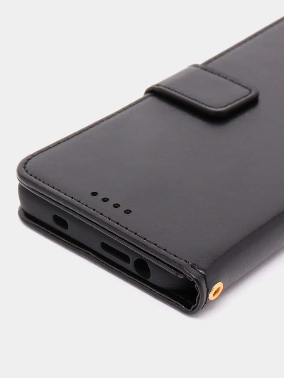 Черный кожаный PU чехол-книжка Xiaomi Redmi Note 11 / Redmi Note 11S