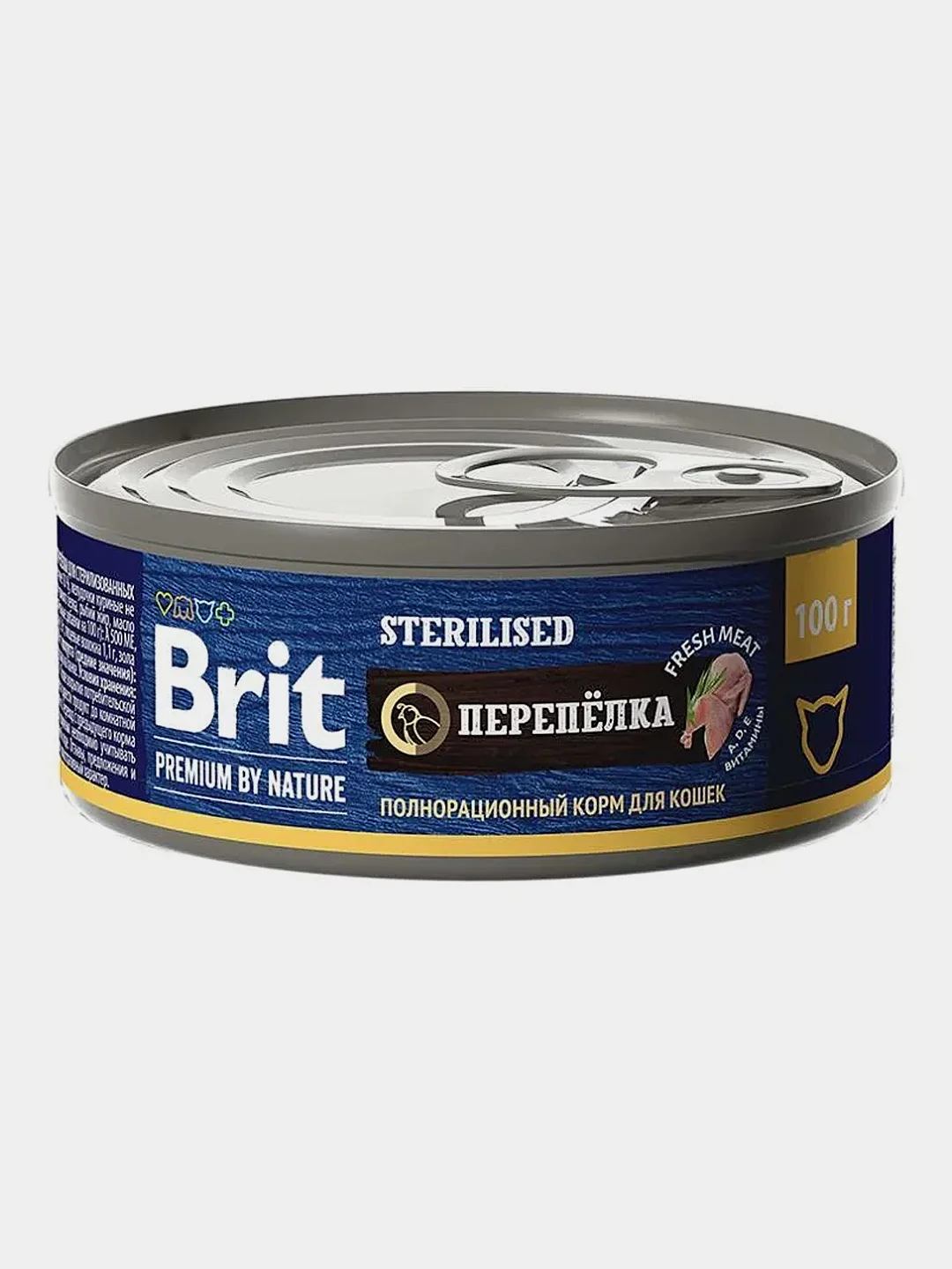 Корм влажный Brit Premium, для стерилизованных кошек, с мясом перепёлки, 100 г *12шт