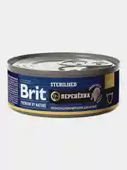 Корм влажный Brit Premium, для стерилизованных кошек, с мясом перепёлки, 100 г *12шт
