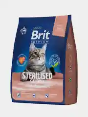 Корм сухой Brit Premium Sterilized для стерилизованных кошек, лосось и курица, 2 кг