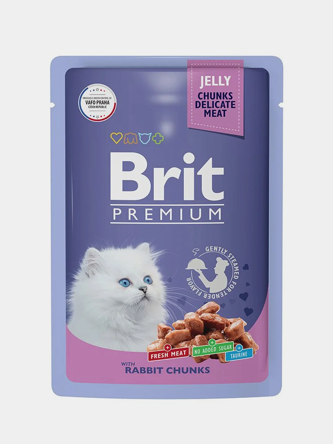 Корм влажный Brit Premium для котят, кролик в желе, 85 г *14шт
