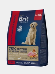 Корм сухой Brit Premium, для собак крупных и гигантских пород, курица, 3 кг
