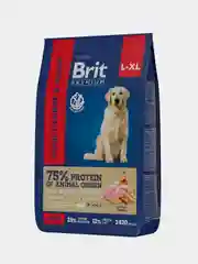 Корм сухой Brit Premium, для собак крупных и гигантских пород, курица, 8 кг