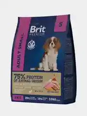 Корм сухой Brit Premium, для собак мелких пород, курица, 3 кг