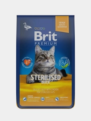 Корм сухой Brit Premium Duck & Chicken, для стерилизованных кошек, утка и курица, 8 кг