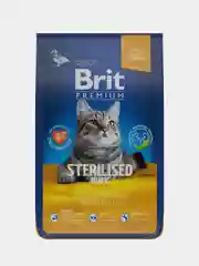 Корм сухой Brit Premium Duck & Chicken, для стерилизованных кошек, утка и курица, 8 кг