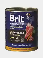 Корм влажный Brit Premium, с говядиной и печенью, для взрослых собак всех пород, 850 г
