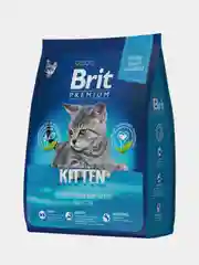 Корм сухой для котят Brit Premium Kitten, с курицей и лососем, 2 кг