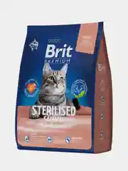 Корм сухой Brit Premium Sterilized для стерилизованных кошек, лосось и курица, 400 г