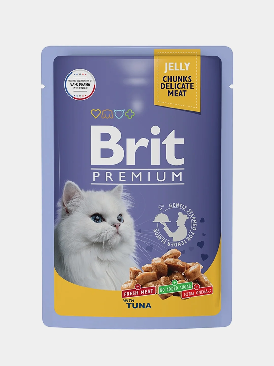 Корм влажный Brit Premium, для взрослых кошек, тунец в желе, 85 г *14шт