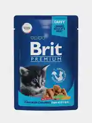 Корм влажный Brit Premium для котят, цыпленок в соусе, 85 г *14шт