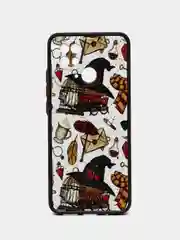 Тёмно-бордовый чехол с рисунком на Xiaomi Redmi 10C ( Сяоми Редми 10Ц)