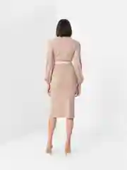 Бежевый костюм лапша, с юбкой