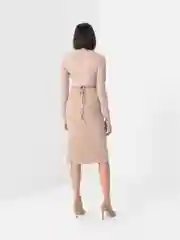 Бежевый меланж костюм лапша, с юбкой