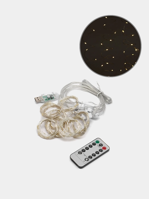 Гирлянда штора, светодиодная, USB занавес