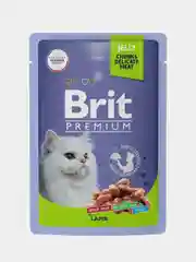 Корм влажный Brit Premium, для взрослых кошек, ягненок в желе, 85 г *14шт