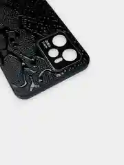 Хром чехол для Realme C35 / Реалми С35 черный, силиконовый, под кожу