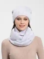 Конфетный шапка со снудом/ Шапка зимняя/ Комплект зимний/ Шапка женская