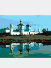 Картина по номерам на холсте "Богородице-Рождественский Бобренев монастырь", 50 х 40