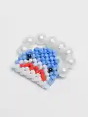 Голубой кольцо из бисера "Акула"