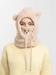 Бежевый балаклава с ушками