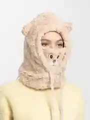Бежевый балаклава с ушками