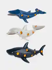 Конструктор с шуруповертом на батарейках "Морские животные" (3 шт)