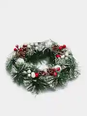 Белый новогодний венок, для украшения дома