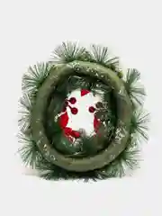 Красный новогодний венок, для украшения дома