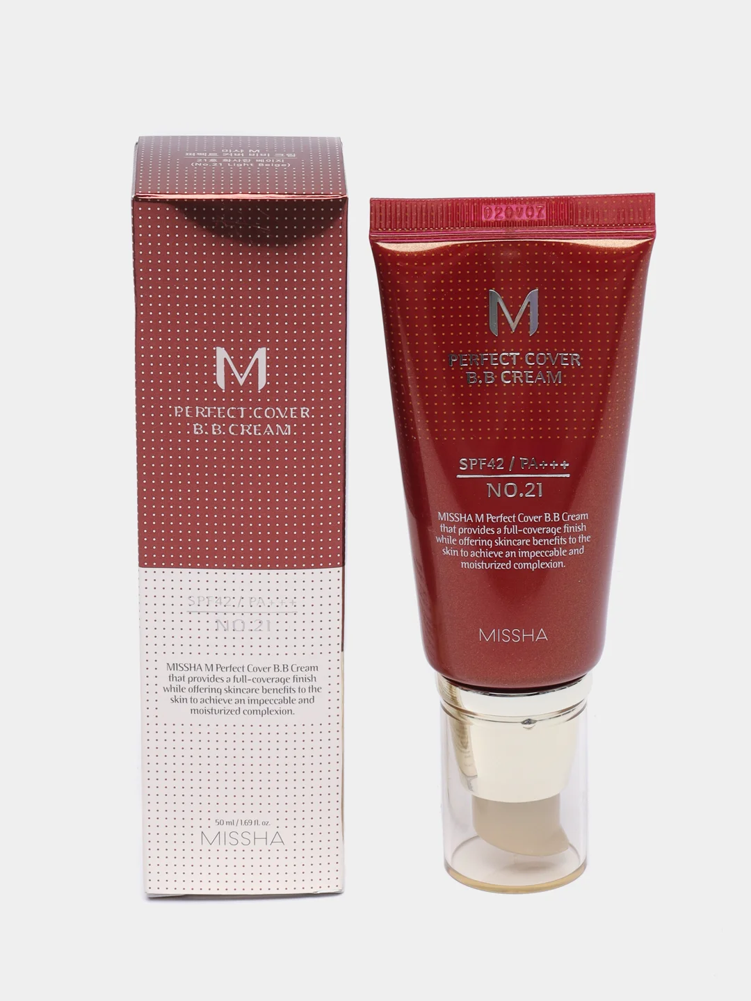 Светло-бежевый тональный крем Perfect Cover BB Cream SPF42/PA+++ от Missha, 50 мл