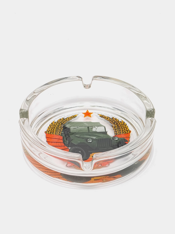 Пепельница "Ретро машины", стекло