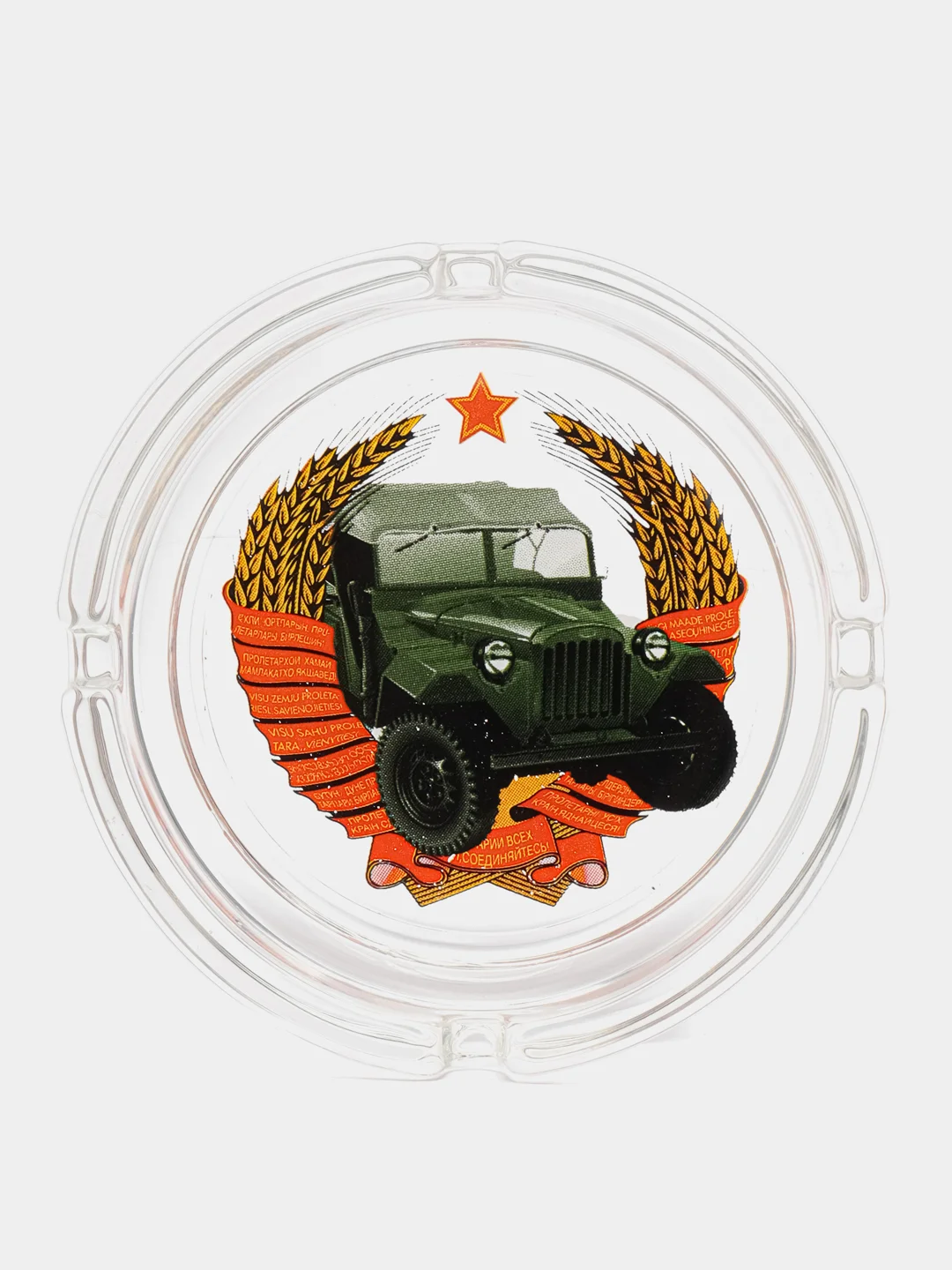 Пепельница "Ретро машины", стекло