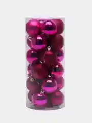 Розовый набор ёлочных игрушек, 24 штуки, диаметр 6см (большие)