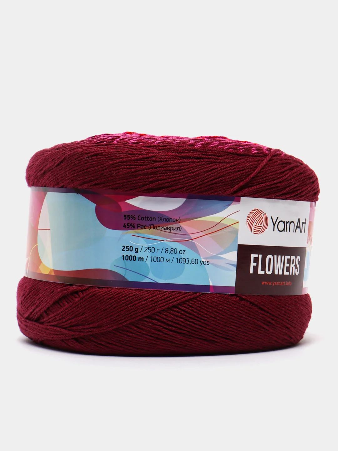Бордовый пряжа YarnArt flowers