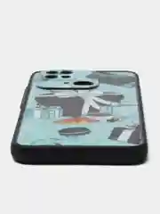 Бирюзовый чехол с рисунком на Xiaomi Redmi 10C ( Сяоми Редми 10Ц)