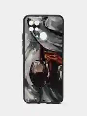 Бордовый чехол с рисунком на Xiaomi Redmi 10C ( Сяоми Редми 10Ц)