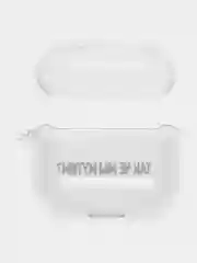 Розовый чехол для наушников Apple AirPods 3 силиконовый прозрачный принт Nike / Найк