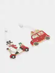 Набор елочных игрушек из дерева, 12 штук, игрушки на елку.