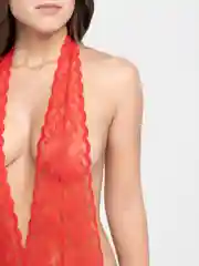 Красный кружевное боди