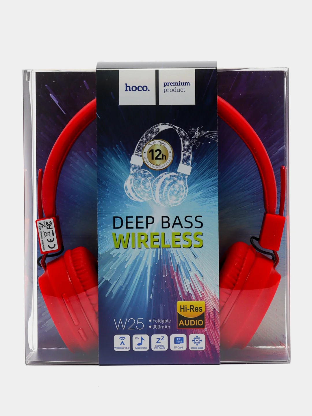Красный наушники Bluetooth беспроводные Hoco W25
