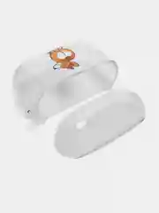 Оранжевый чехол для наушников Apple AirPods 3 силиконовый прозрачный принт Nike / Найк