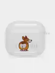 Оранжевый чехол для наушников Apple AirPods 3 силиконовый прозрачный принт Nike / Найк